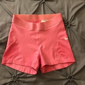 pink nike pro shorts